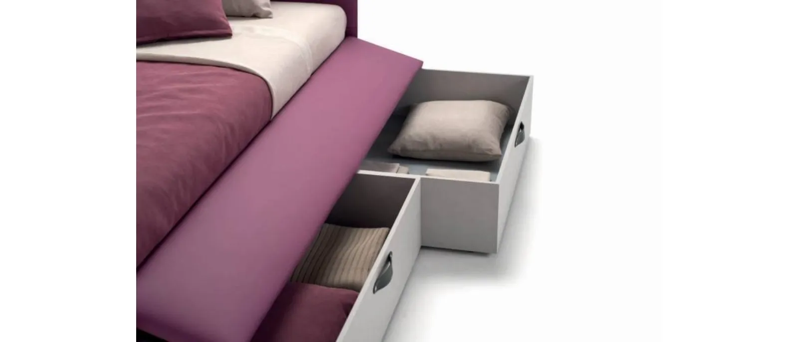 Letto imbottito con cassetti contenitore Twice Letto di Bside