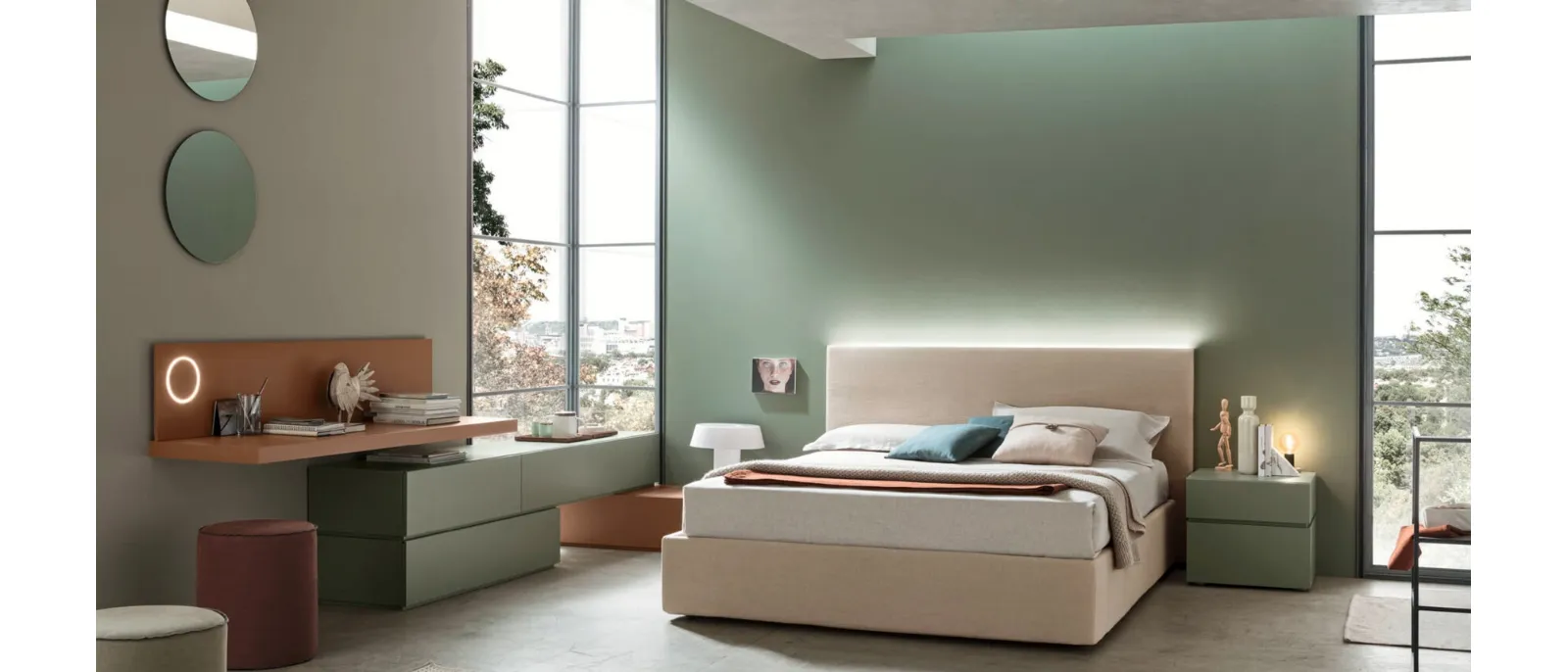 Letto Sky Imbottito con contenitore di Maronese
