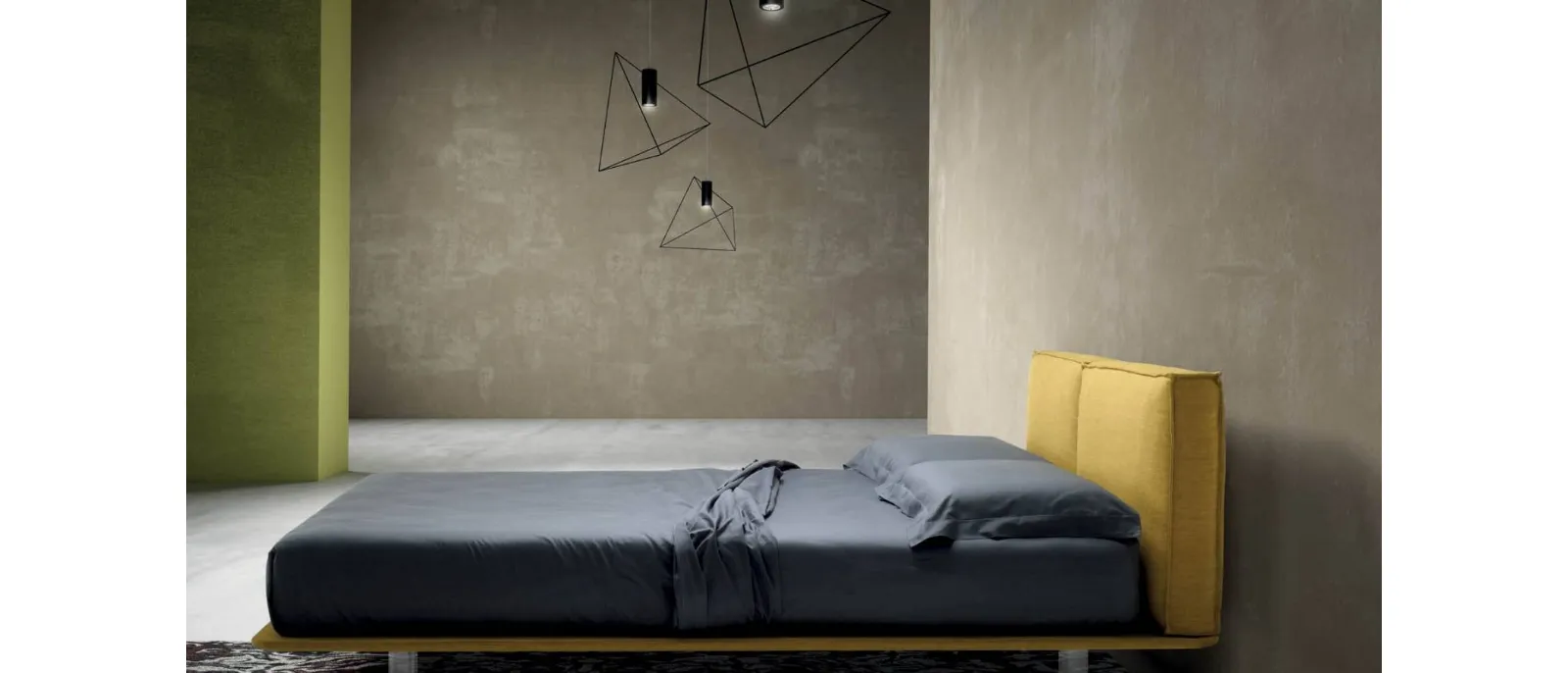 Letto in tessuto con testiera imbottita e piedini trasparenti Stylish di Bside