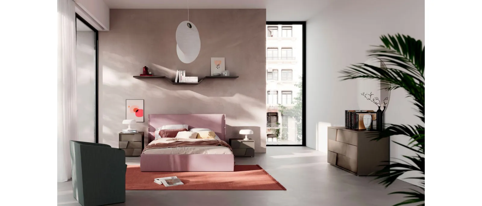 Letto in tessuto imbottito Talk di Orme