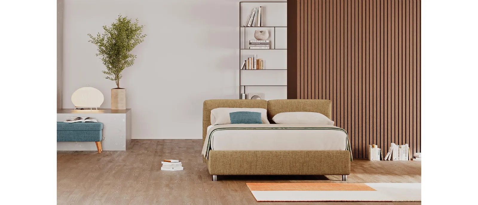 Letto imbottito Trend con contenitore di Divaletti Home