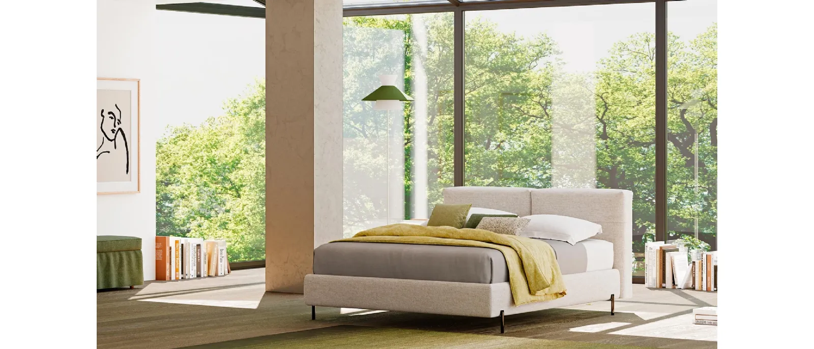 Letto imbottito Trend con contenitore di Divaletti Home