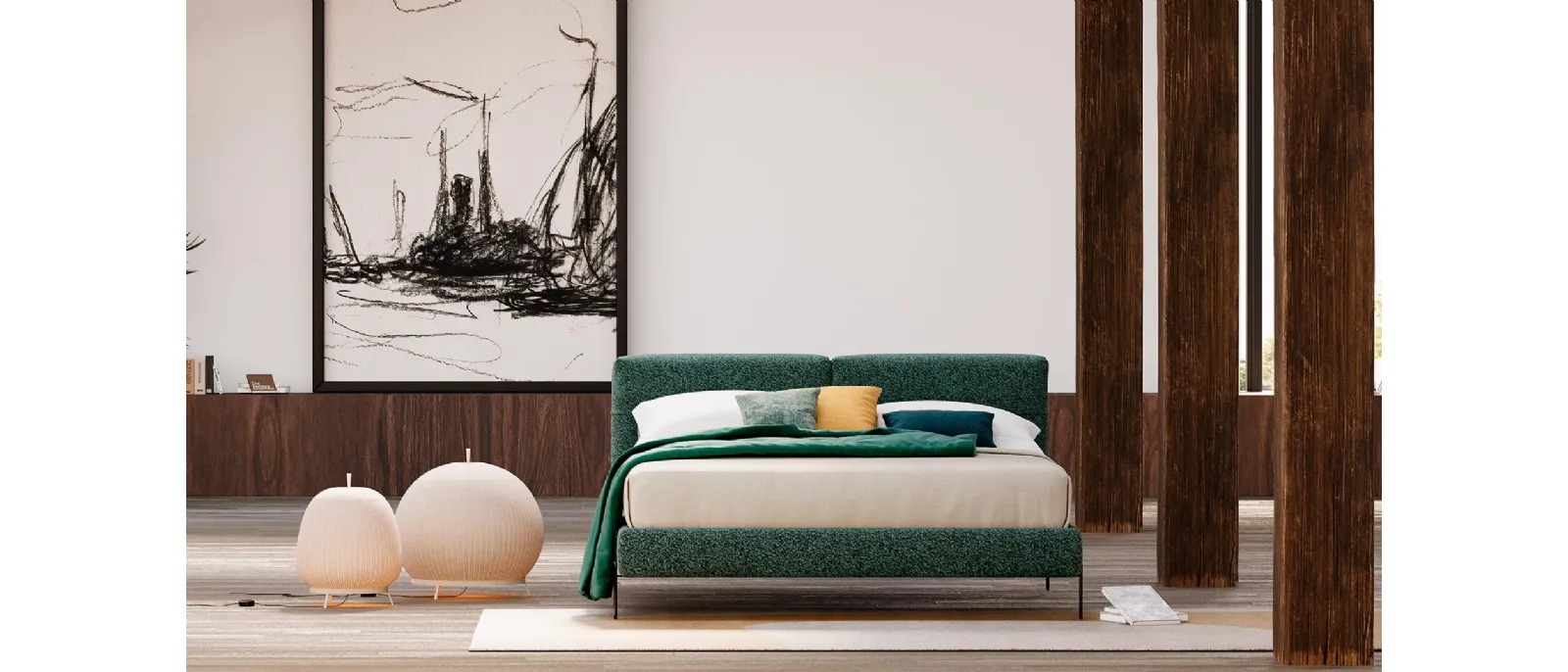 Letto imbottito Trend con contenitore di Divaletti Home
