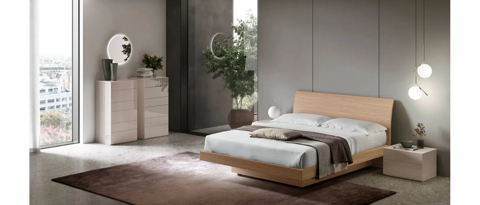 Letto con testiera e contenitore Vela di Maronese
