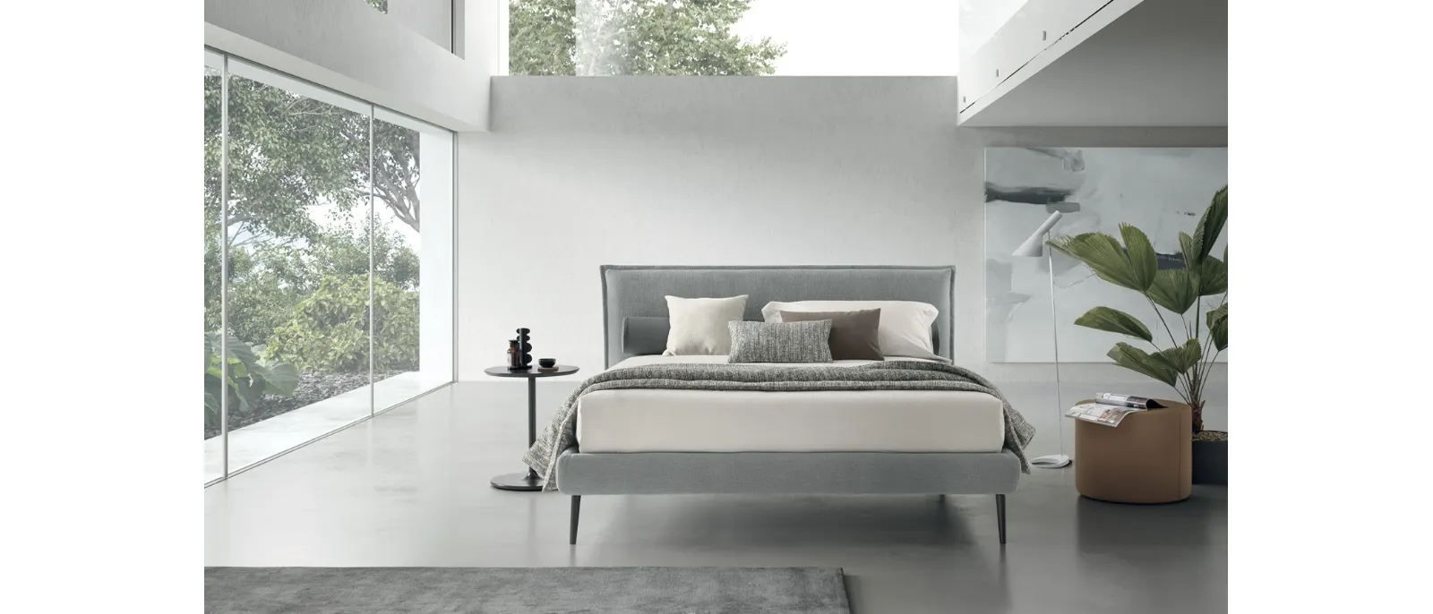 Letto in tessuto imbottito Pascal di V&Nice