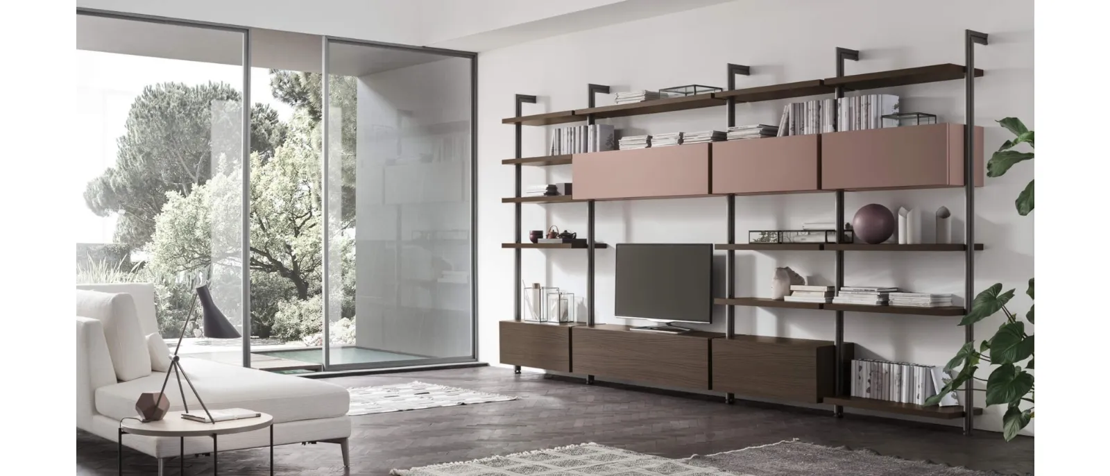 Libreria Sistema O Pen - Comp SU2127 in melaminico e laccato di Maronese