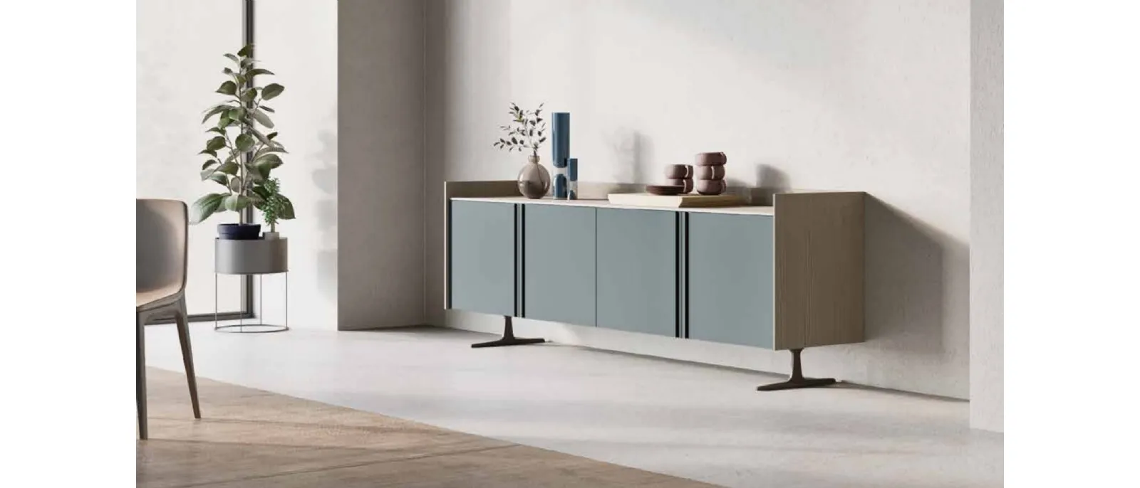 Madia moderna in laccato opaco Tray 02 di Orme