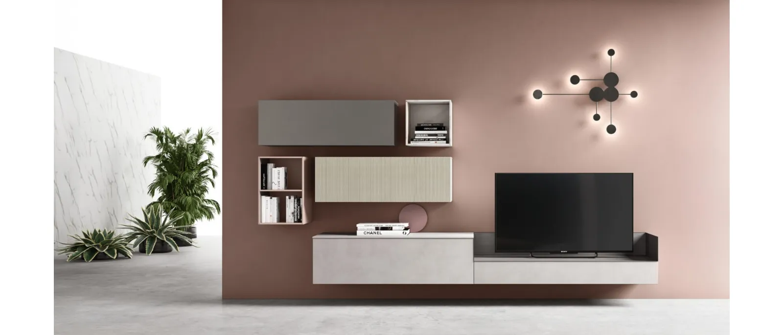 Mobile Porta Tv sospeso sm2371 di Maronese