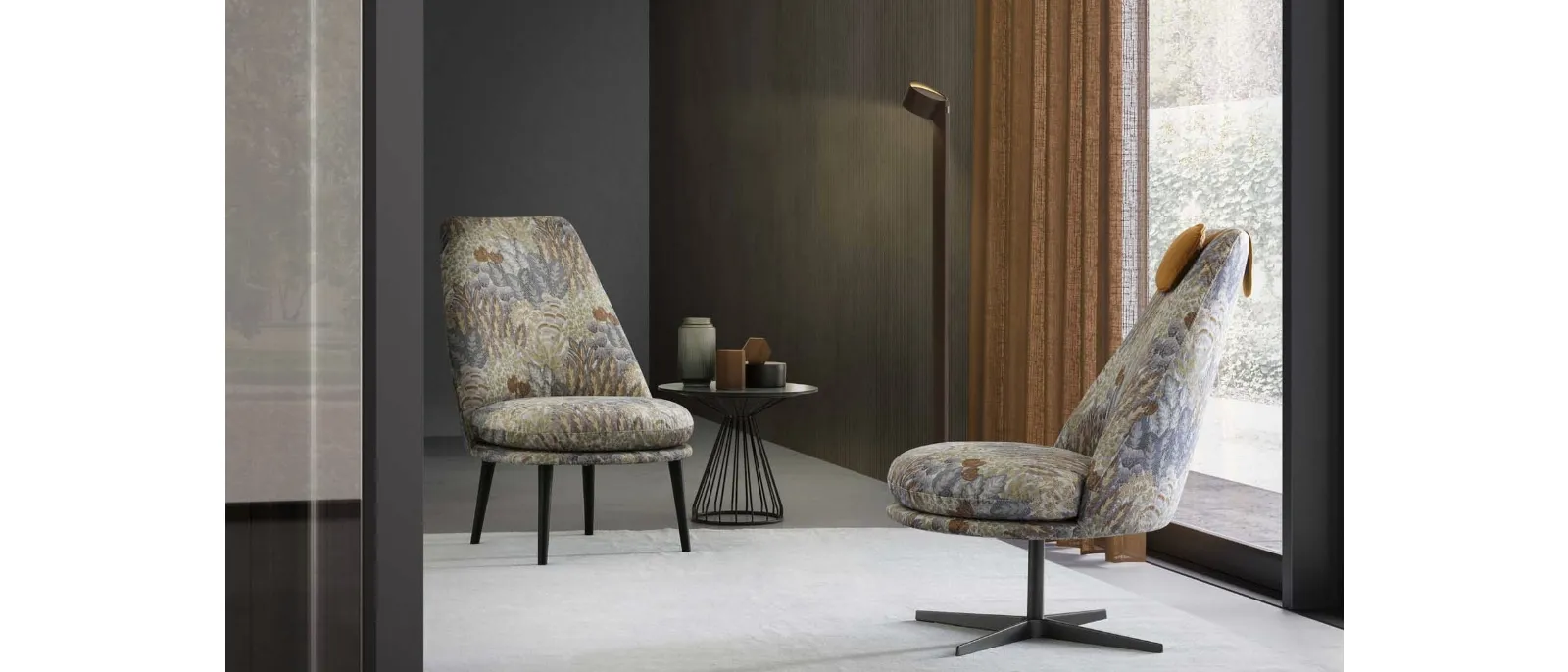 Poltroncina Lord in tessuto con fantasia floreale di Le Comfort