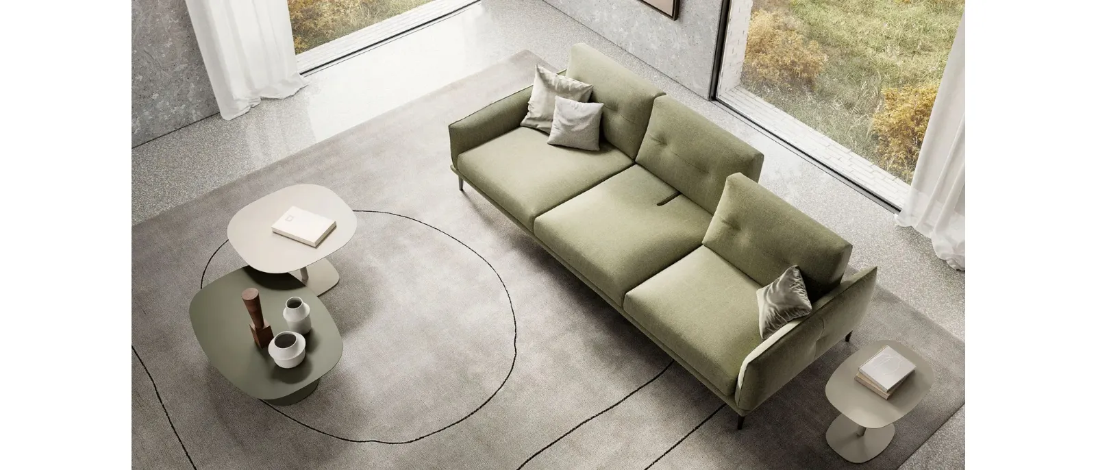 Divano lineare Blake di Doimo Salotti