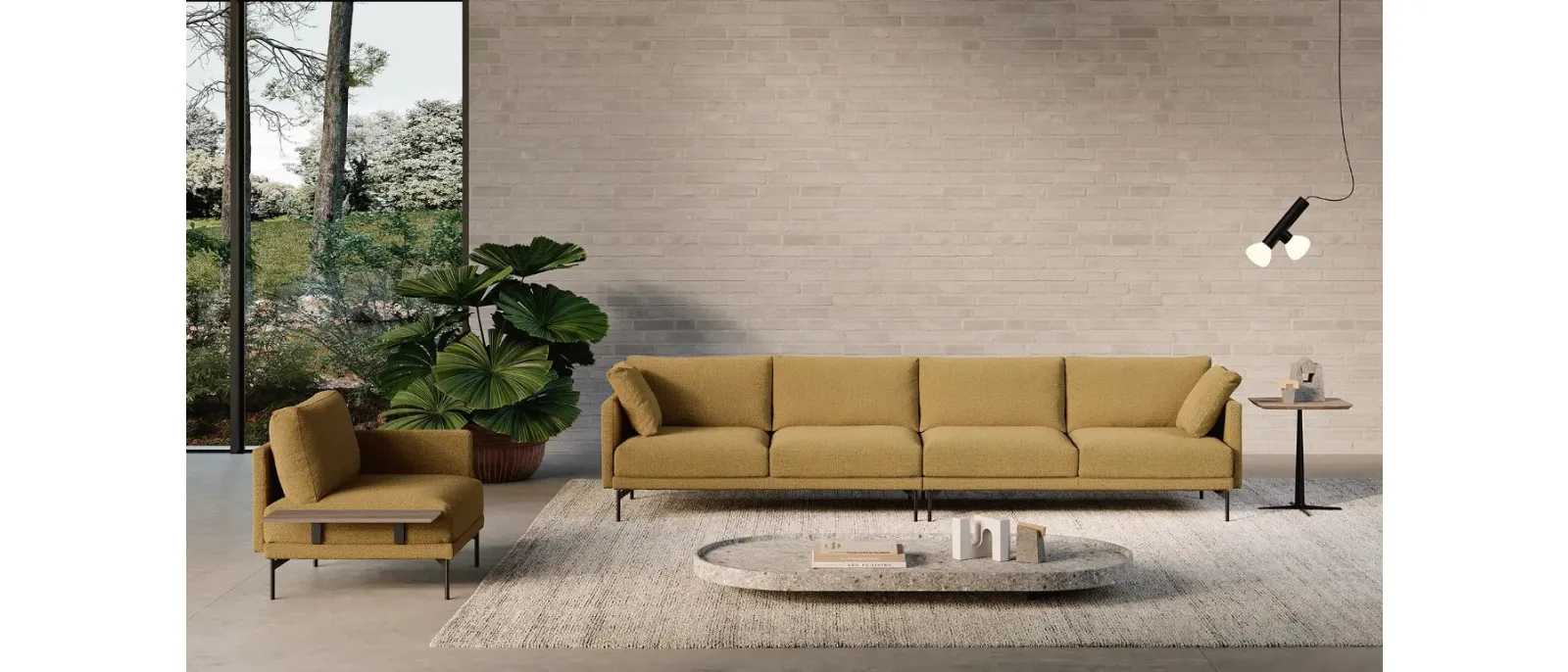 Divano lineare Freedom di Doimo Salotti