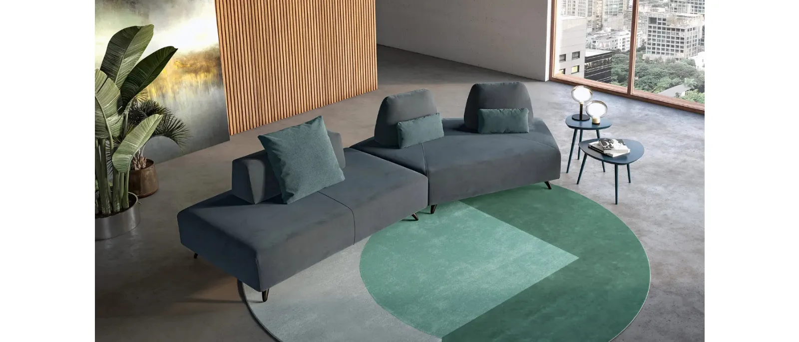 Divano lineare Simply di Doimo Salotti