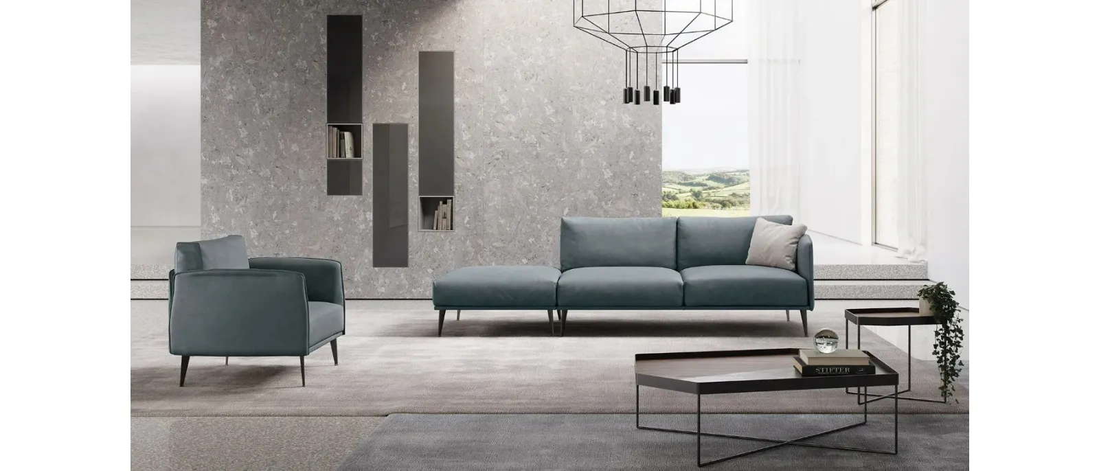 Divano lineare Stuart di Doimo Salotti