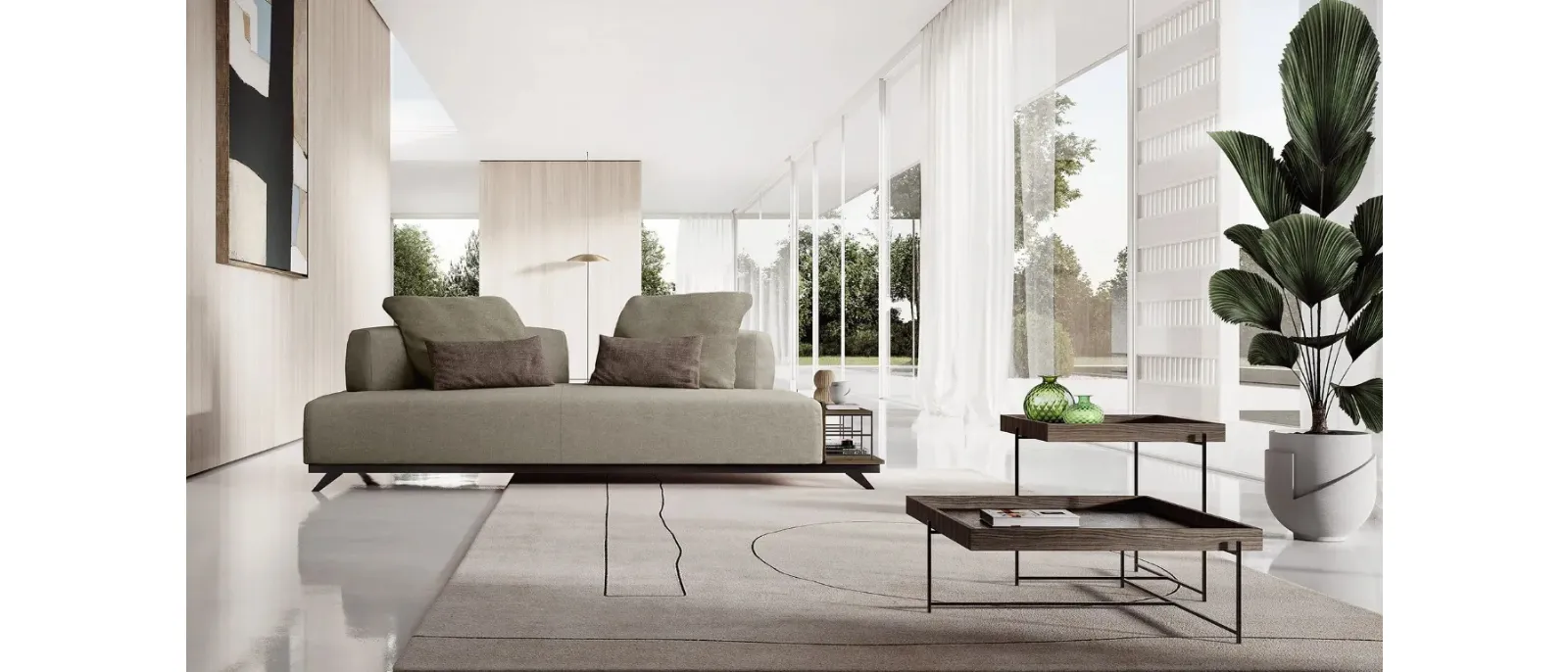 Divano lineare Newton di Doimo Salotti