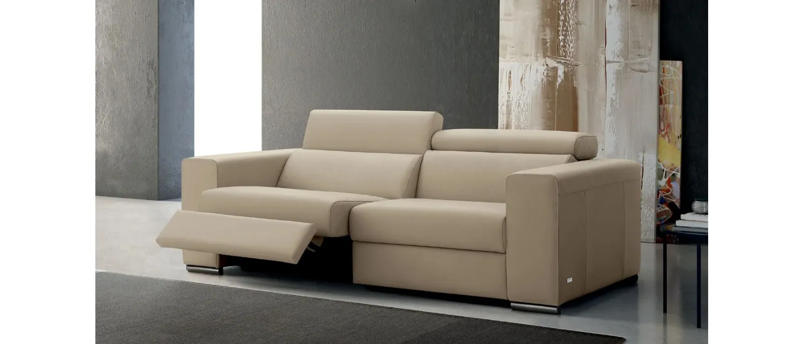 Divano relax in pelle Ray di Doimo Salotti