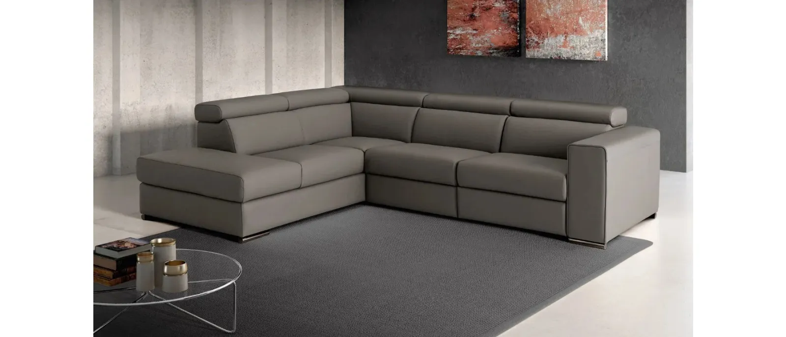 Divano relax in pelle Ray di Doimo Salotti