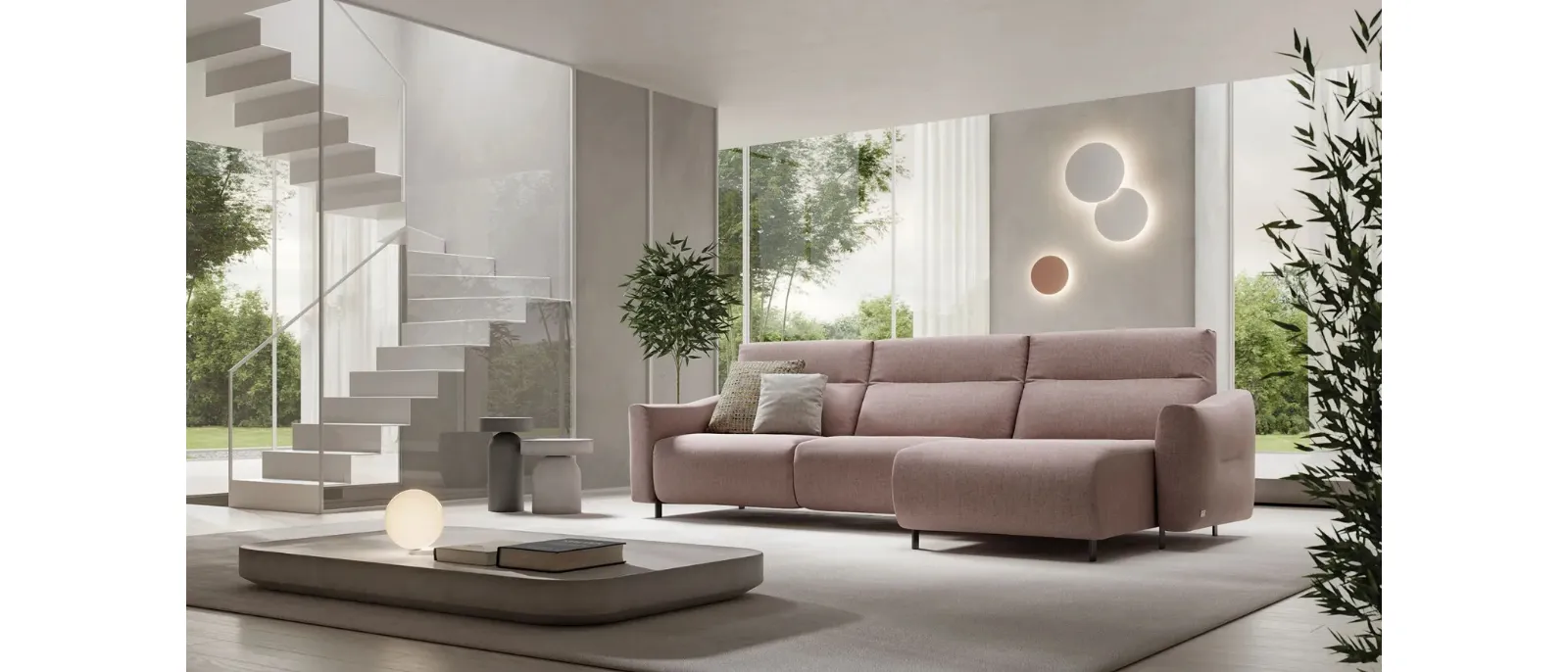 Divano relax con penisola Samuel di Doimo Salotti