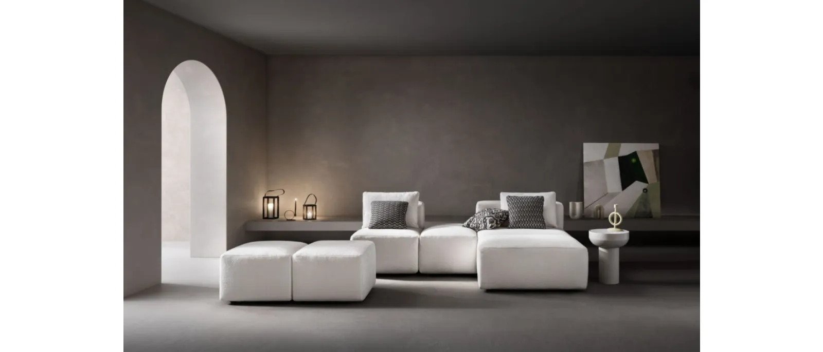 Divano in tessuto imbottito Sassy di Samoa