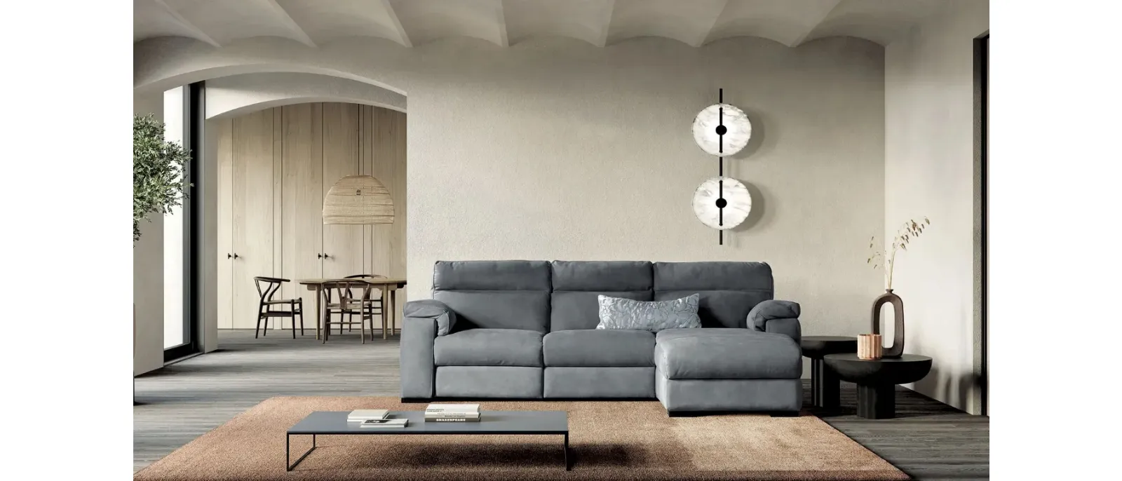 Divano relax con penisola William di Doimo Salotti