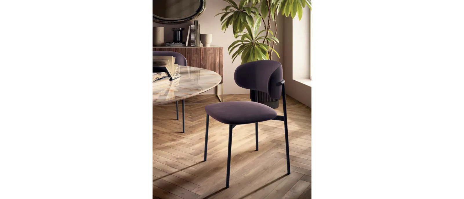 Sedia in nappa Cleo de Di Lazzaro