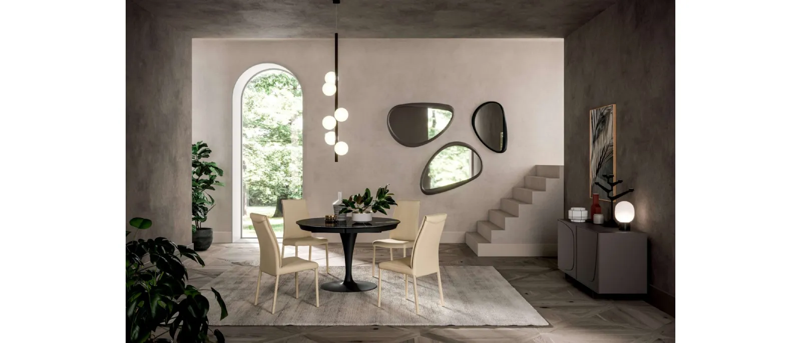 Sedia imbottita Megan di Ozzio