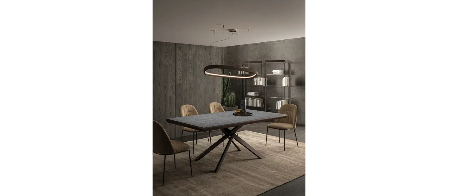 Tavolo 4x4 allungabile in Cemento di Ozzio