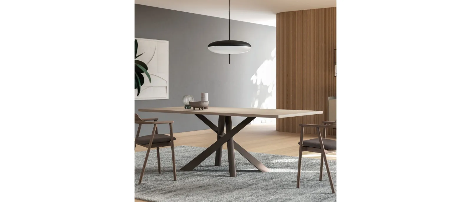 Tavolo Diago con top in dekor Avana di Orme