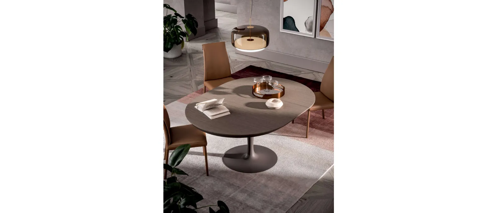 Tavolo rotondo allungabile Eclipse Legno di Ozzio