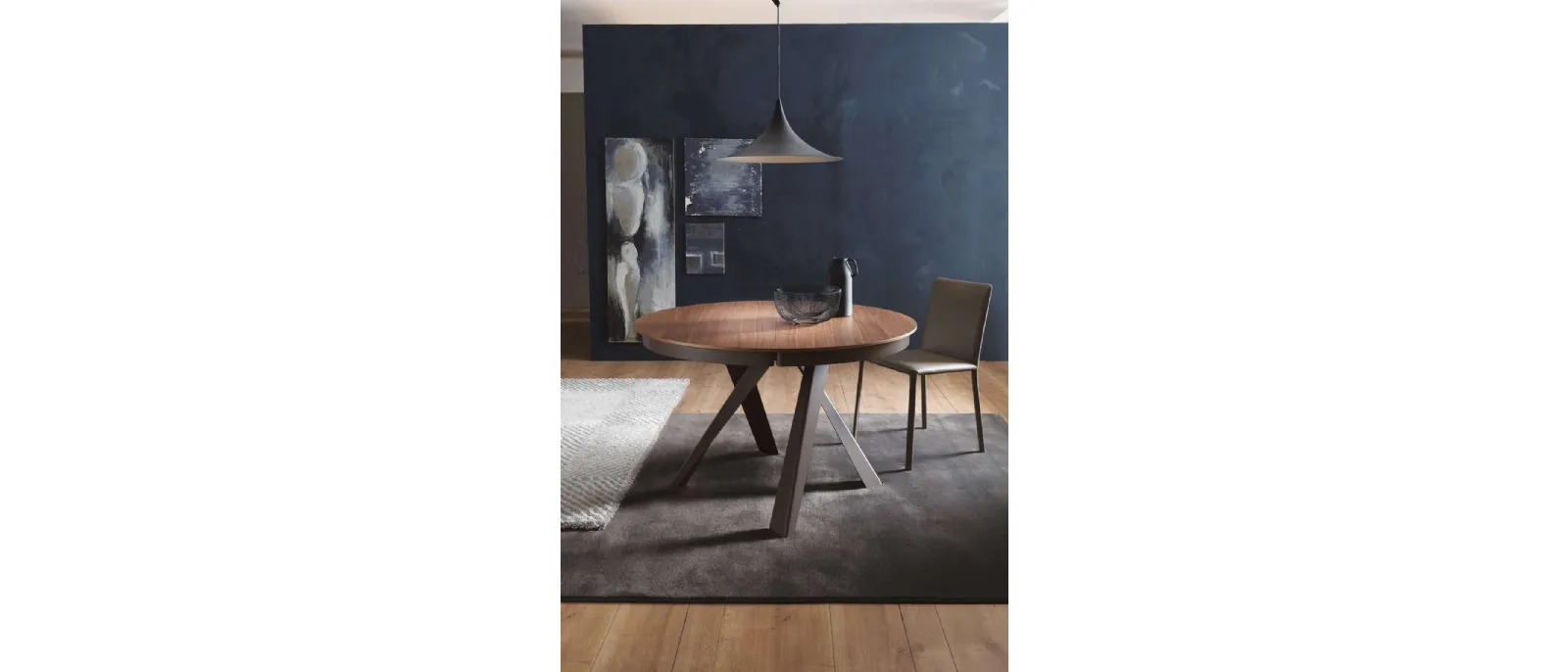 Tavolo rotondo allungabile Emisfero Legno di Ozzio