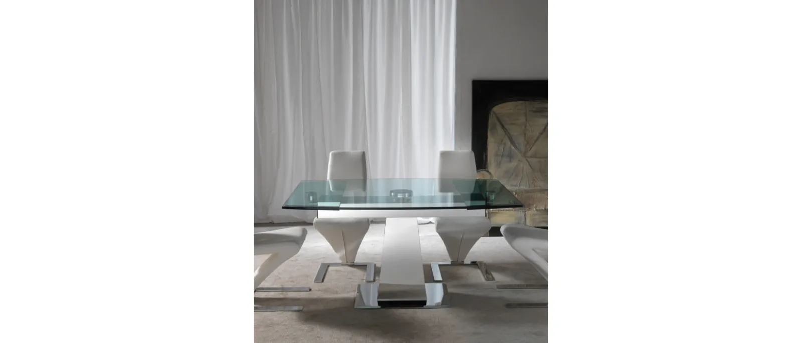Tavolo allungabile di design in vetro Enterprise di  La Seggiola