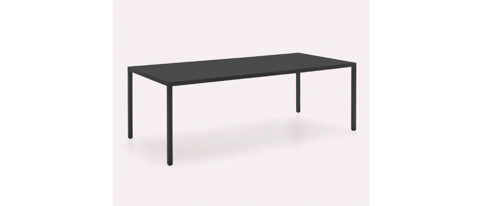 Tavolo interamente in metallo con piano sp. 30 mm, adatto anche per esterni, Iron di Connubia