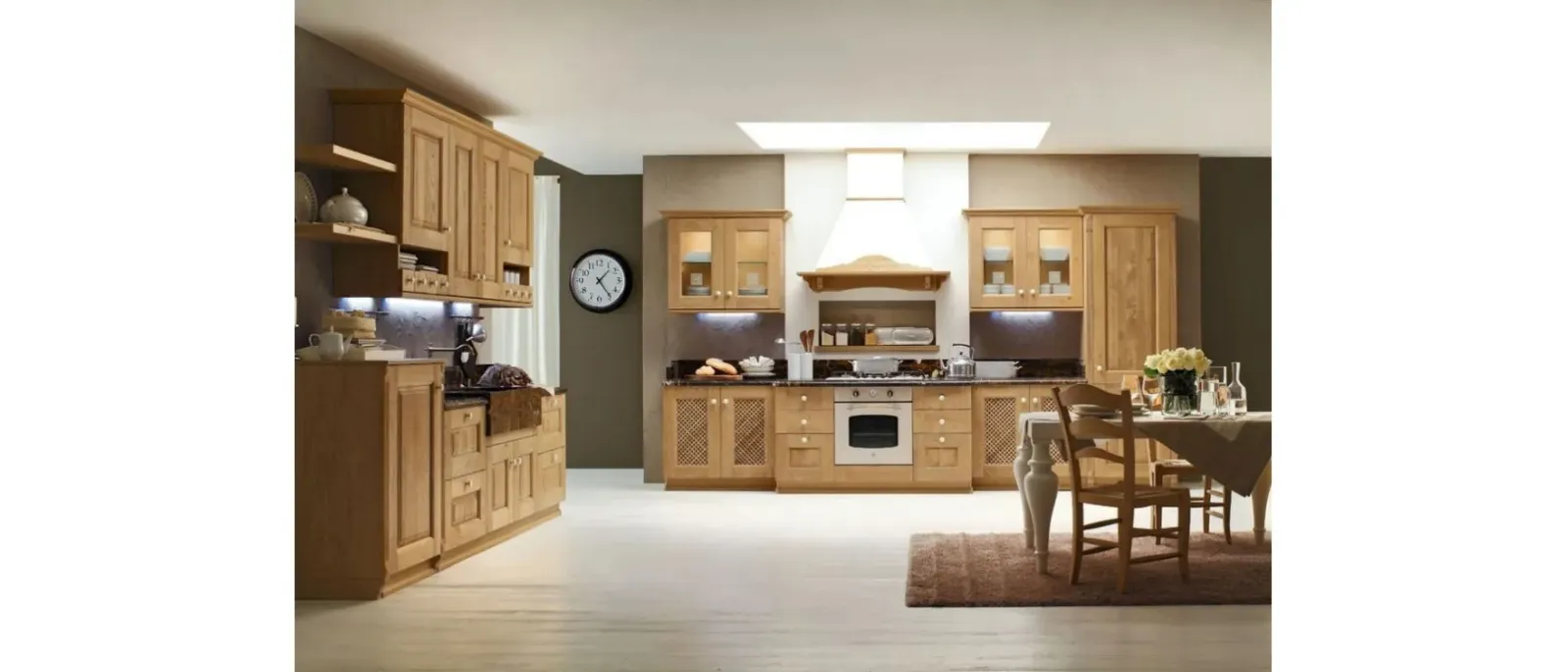 Cucina Classica ad angolo Carola 05 in Rovere Naturale di Arrex