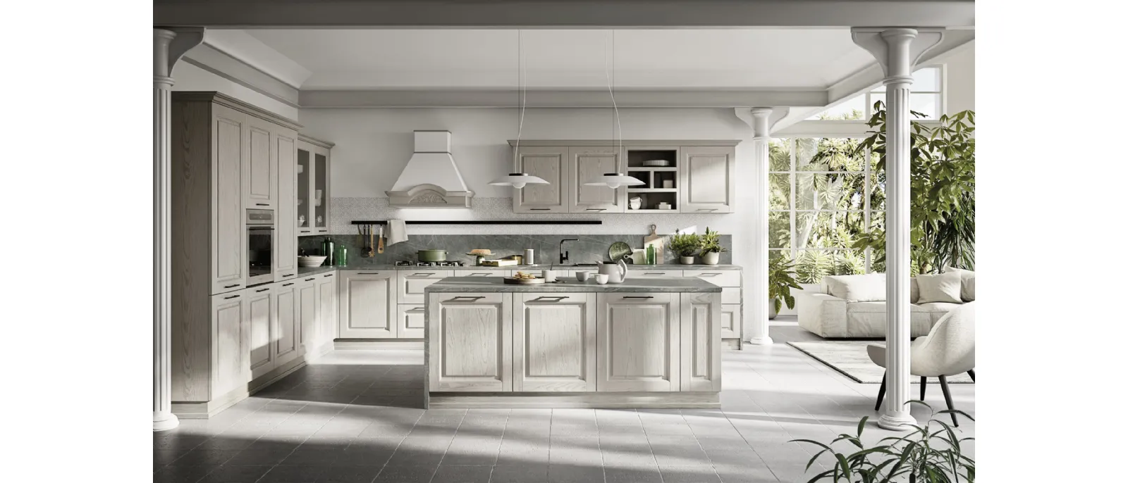 Cucina Classica angolare con isola Easy Classic 005 di Ar-due