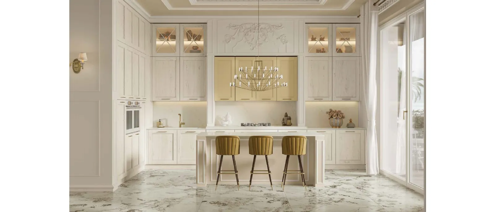 Cucina Classica con isola Eva Luxury di Arrex