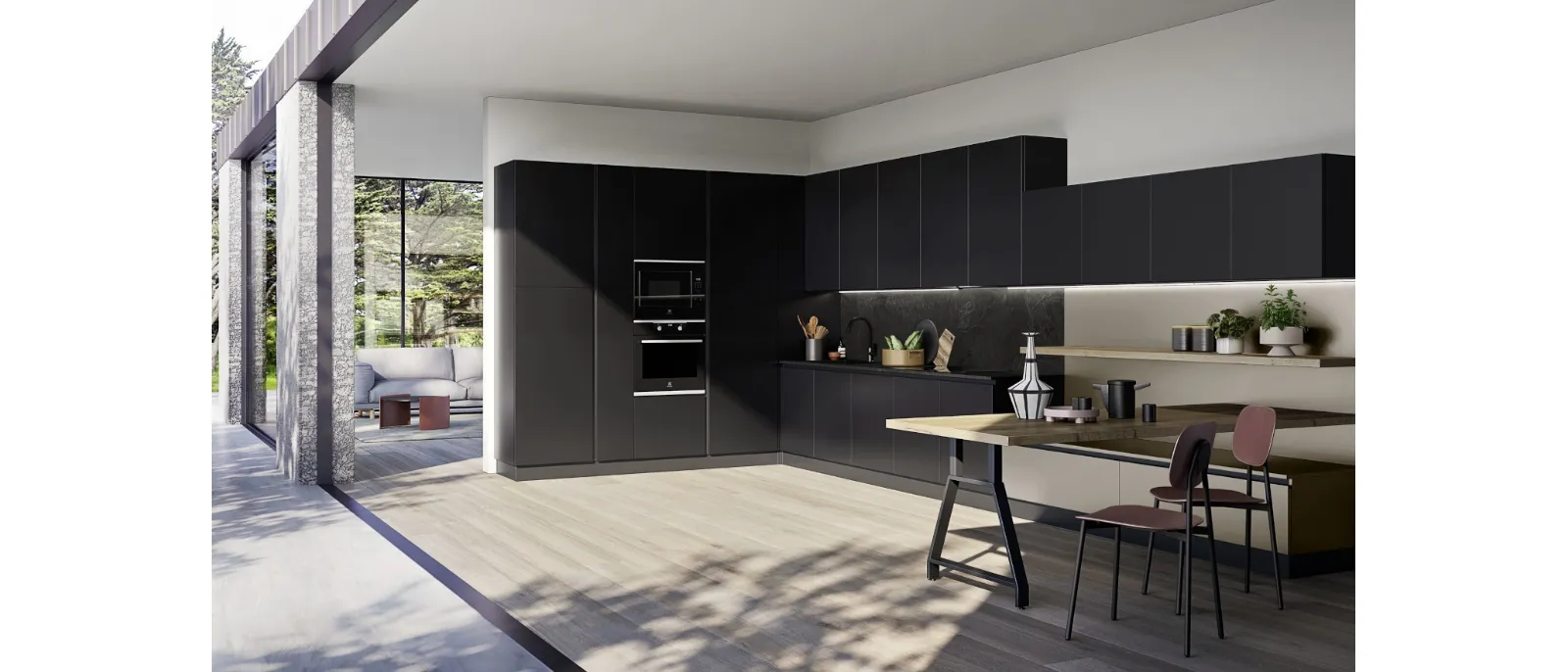 Cucina Moderna angolare con penisola Easy 004 di Ar-due