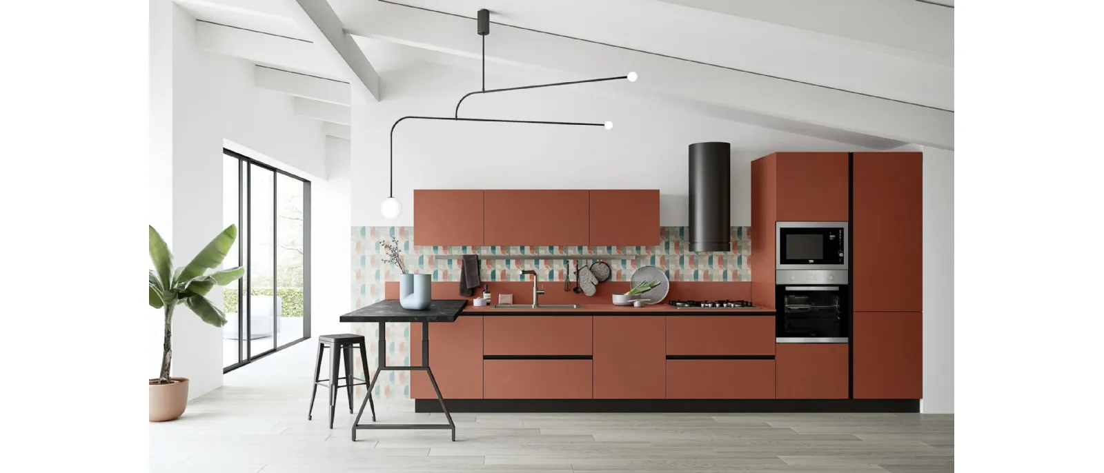 Cucina Moderna con penisola Easy 008 di Ar-due