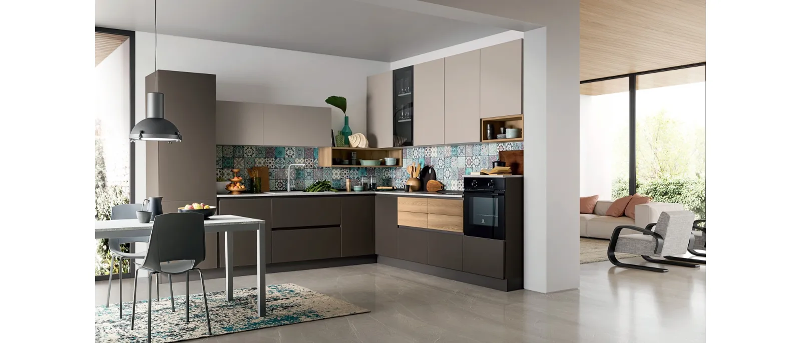 Cucina Moderna in laccato opaco ad angolo Easy 025 di Ar-due