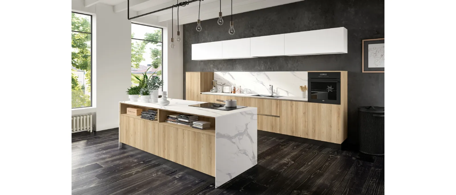 Cucina Moderna con isola Azimut composizione 07 di Essebi