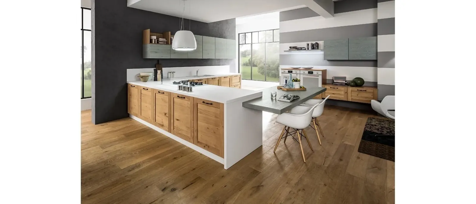 Cucina Moderna Curry 02 in Rovere Naturale di Arrex