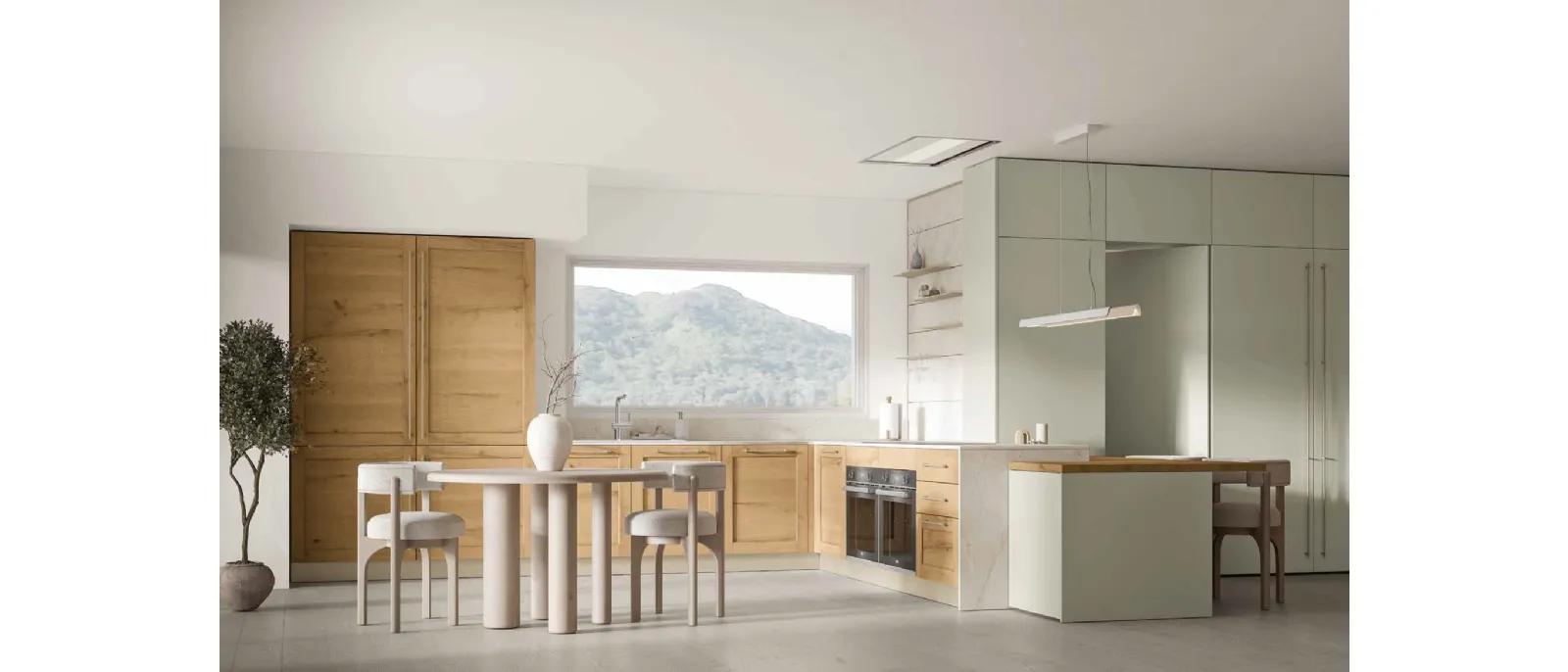 Cucina Moderna con penisola Curry Scandinavian di Arrex