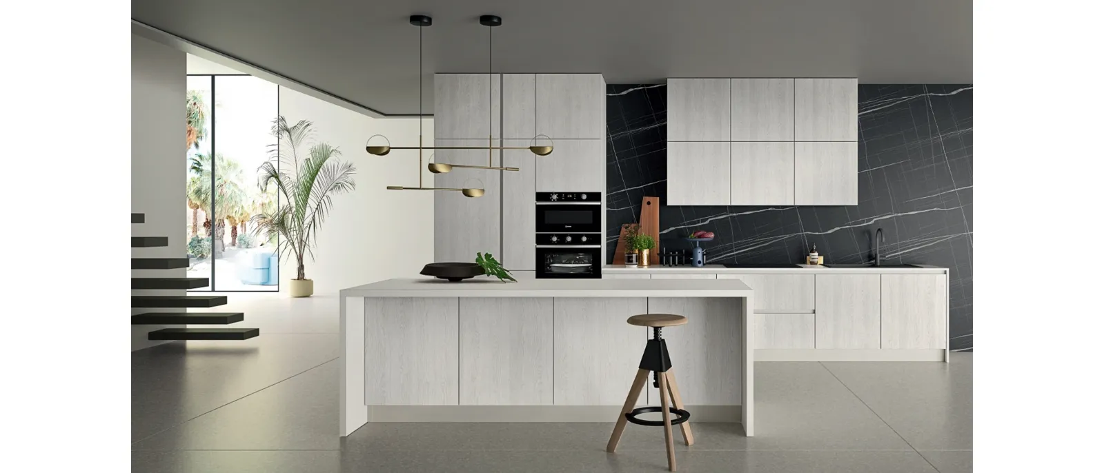 Cucina Moderna lineare in quercia Easy 001 di Ar-due