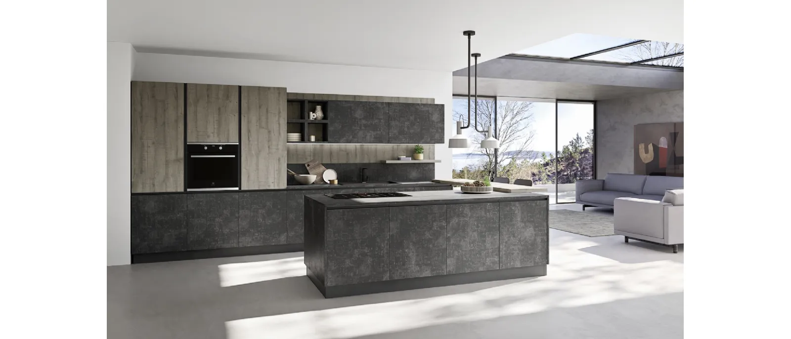 Cucina Moderna con penisola Easy 002 di Ar-due