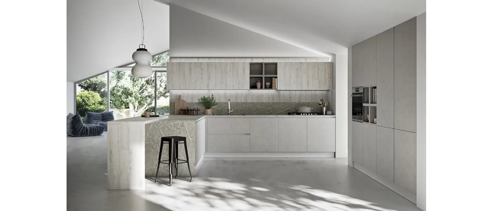 Cucina Moderna con penisola Easy 003 di Ar-due