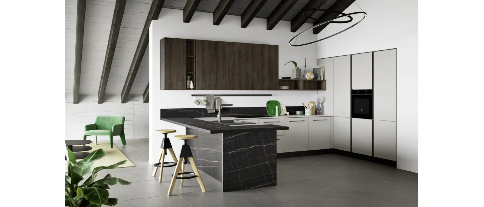 Cucina Moderna con penisola Easy 007 di Ar-due