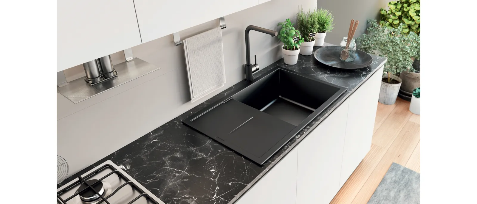 Cucina Moderna lineare Easy 016 di Ar-due