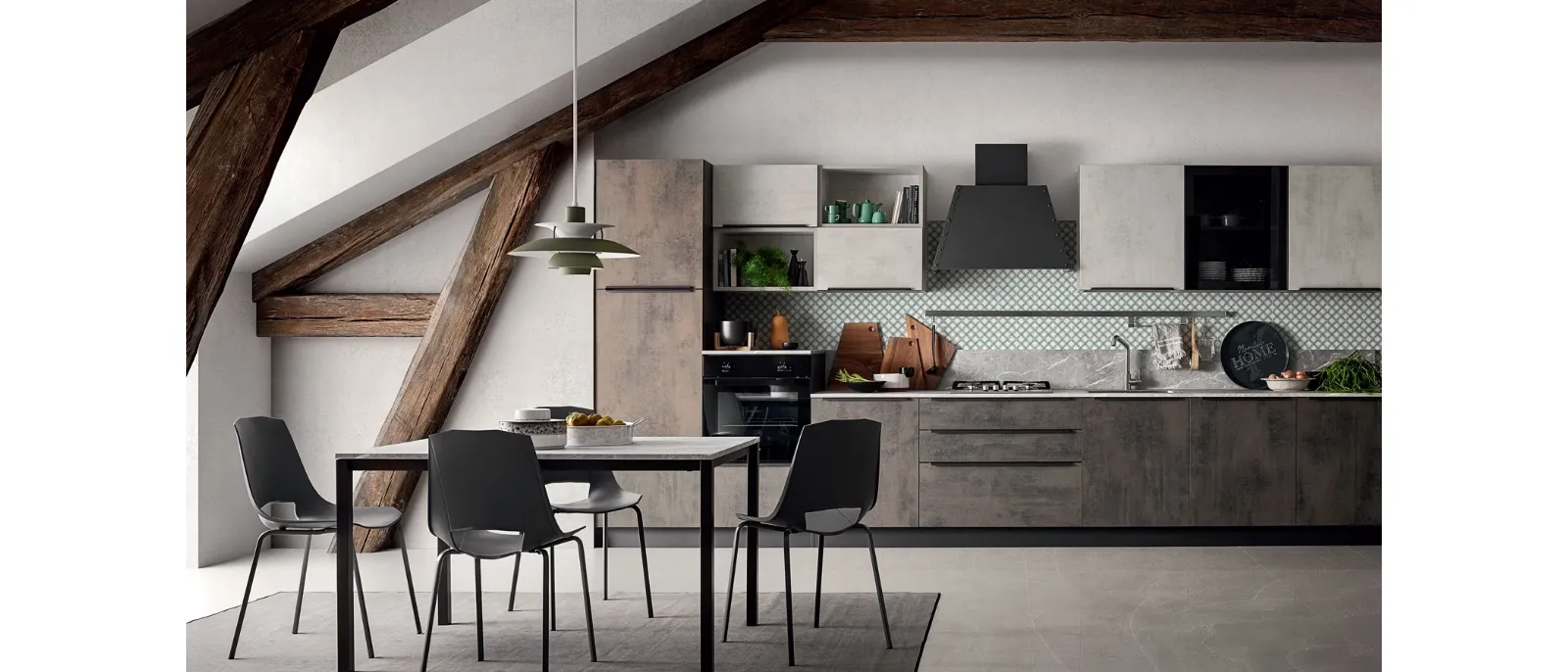 Cucina Moderna effetto cemento in linea Easy 018 di Ar-due