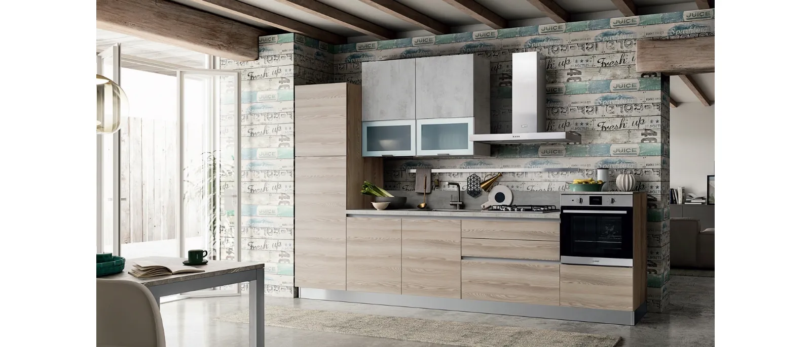 Cucina Moderna lineare in polimerico Easy 023 di Ar-due