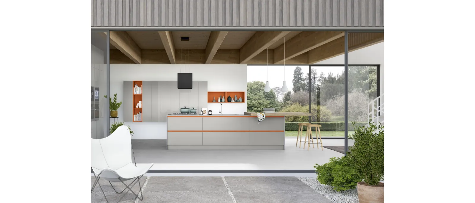 Cucina Moderna con isola Gloss composizione 03 di Essebi