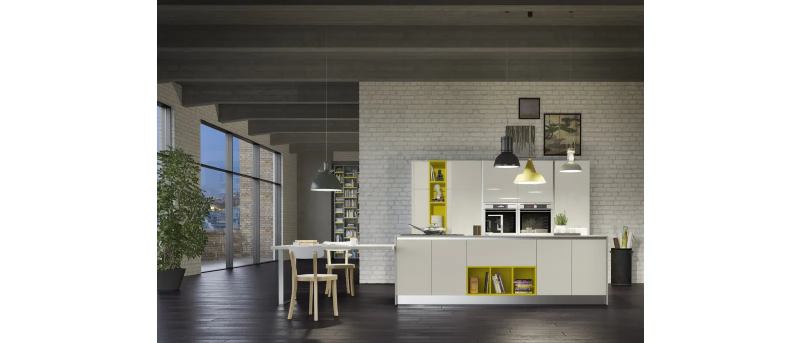 Cucina Moderna con isola Gloss composizione 01 di Essebi