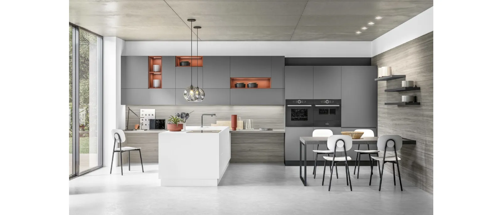 Cucina Moderna con penisola J22 001 di Ar-due